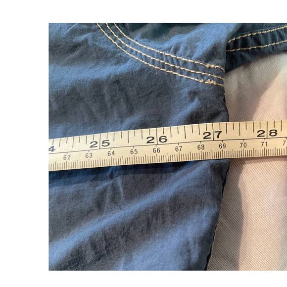 Men's Tommy HILFIGER Snap Front Blue L/S Nylon Shirt SIZE XL - Picture 7 of 8